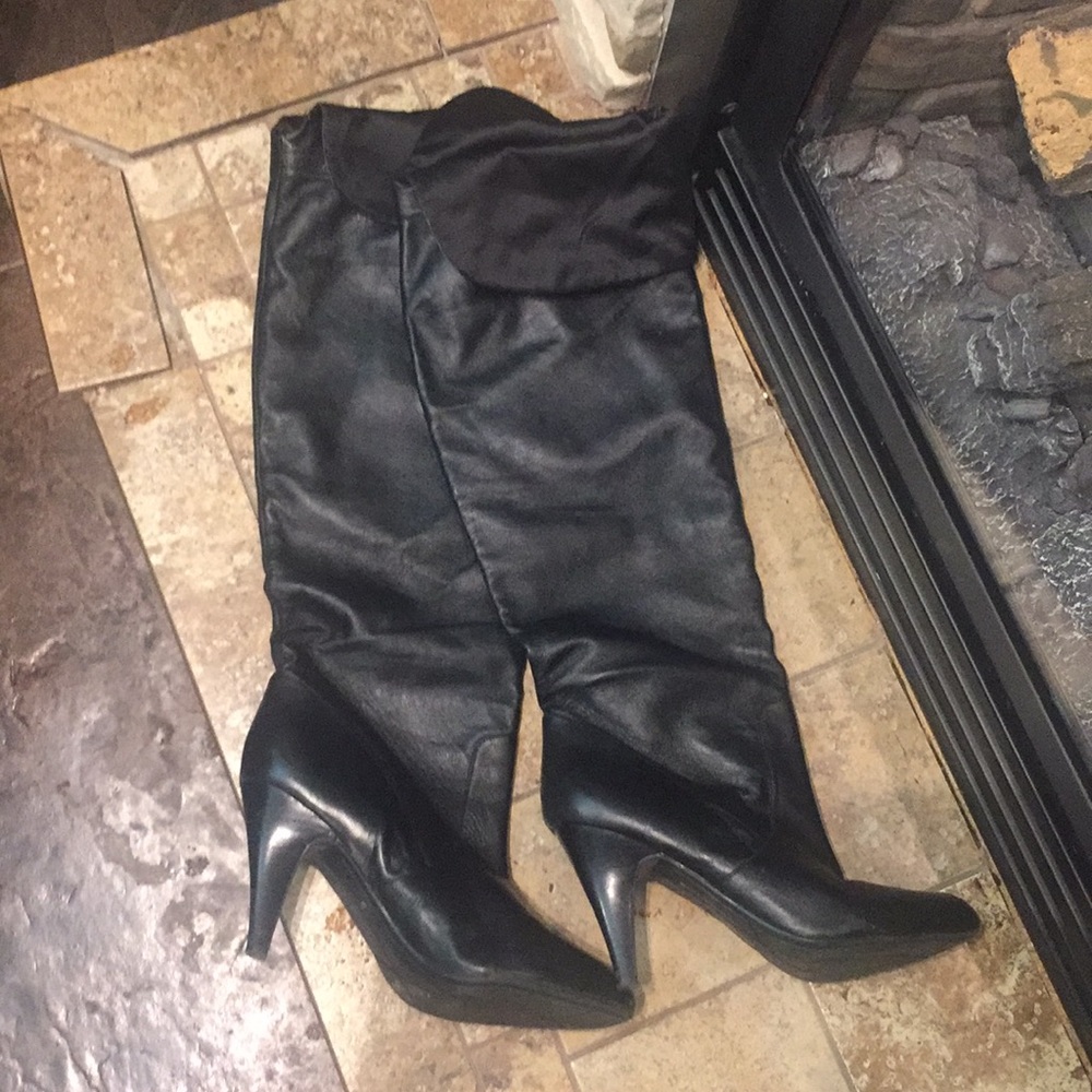 Black knee high boots